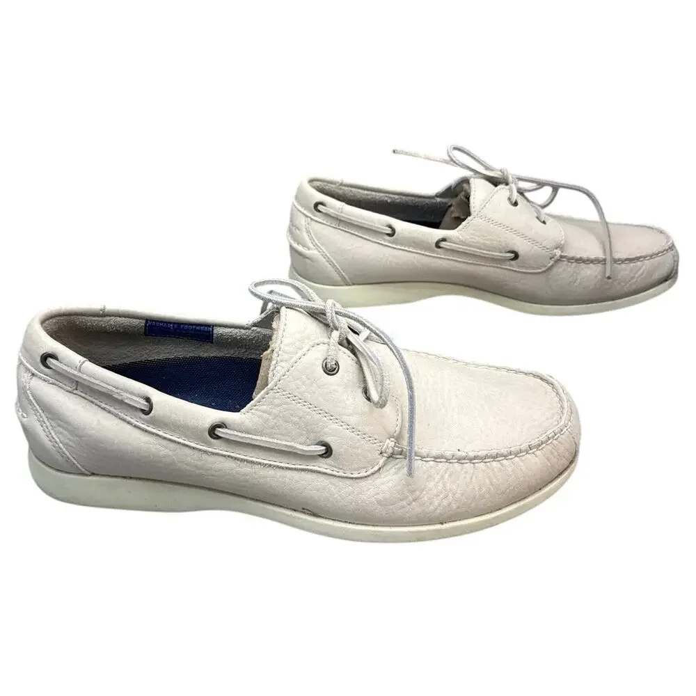 Rockport Washable White Leather Comfort Casual Deck Boat Loafer Men 11
